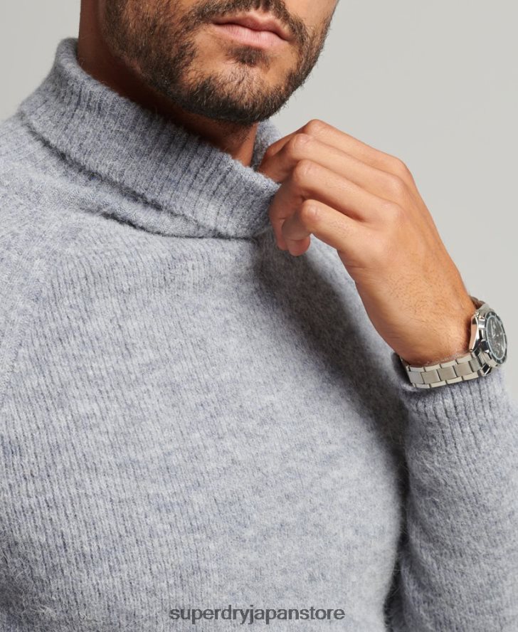 アルパカチャンキーロールネックセーター 男性 Superdry 衣類 グレー 2J62PZ1301