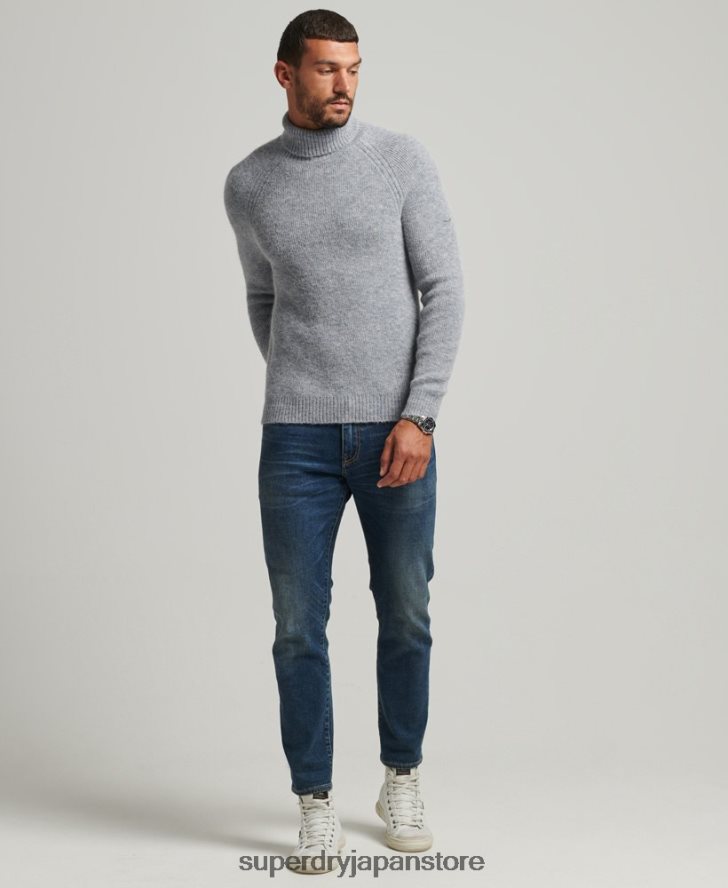 アルパカチャンキーロールネックセーター 男性 Superdry 衣類 グレー 2J62PZ1301