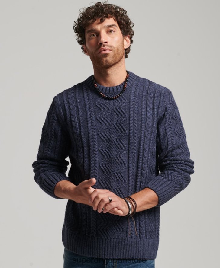 ジェイコブ クルージャンパー 男性 Superdry 衣類 海軍 2J62PZ1303