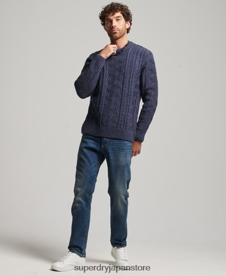 ジェイコブ クルージャンパー 男性 Superdry 衣類 海軍 2J62PZ1303