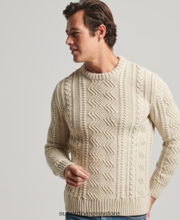 ジェイコブ クルージャンパー 男性 Superdry 衣類 クリーム 2J62PZ1305