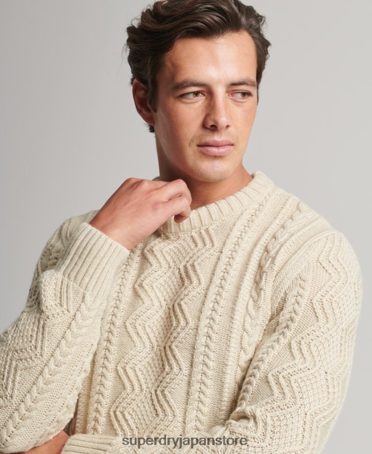 ジェイコブ クルージャンパー 男性 Superdry 衣類 クリーム 2J62PZ1305