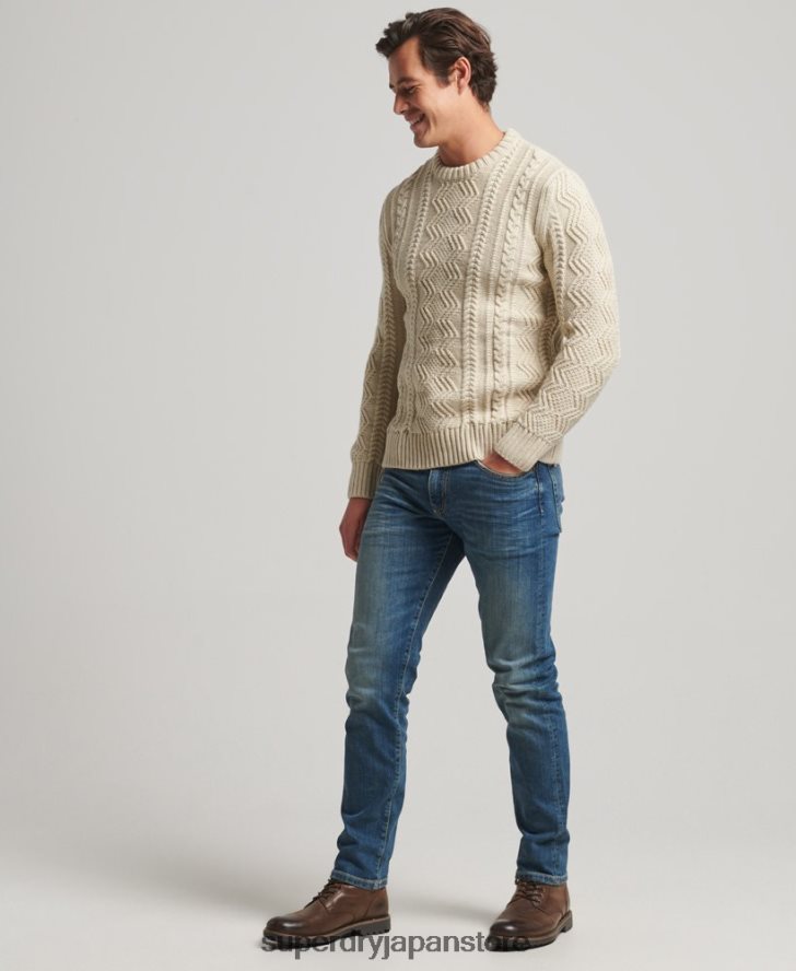 ジェイコブ クルージャンパー 男性 Superdry 衣類 クリーム 2J62PZ1305
