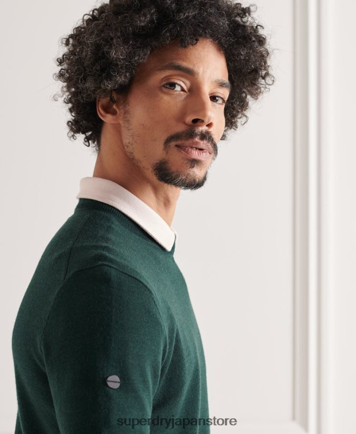 メリノ ライトウェイト クルージャンパー 男性 Superdry 衣類 緑 2J62PZ1306