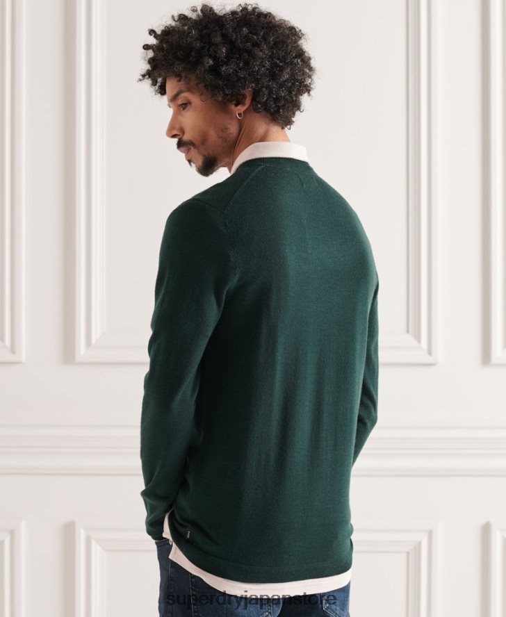 メリノ ライトウェイト クルージャンパー 男性 Superdry 衣類 緑 2J62PZ1306