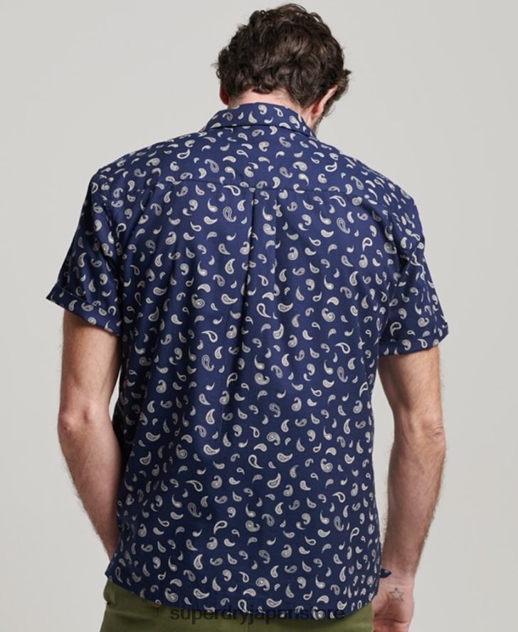 オープンカラーシャツ 男性 Superdry 衣類 海軍 2J62PZ130