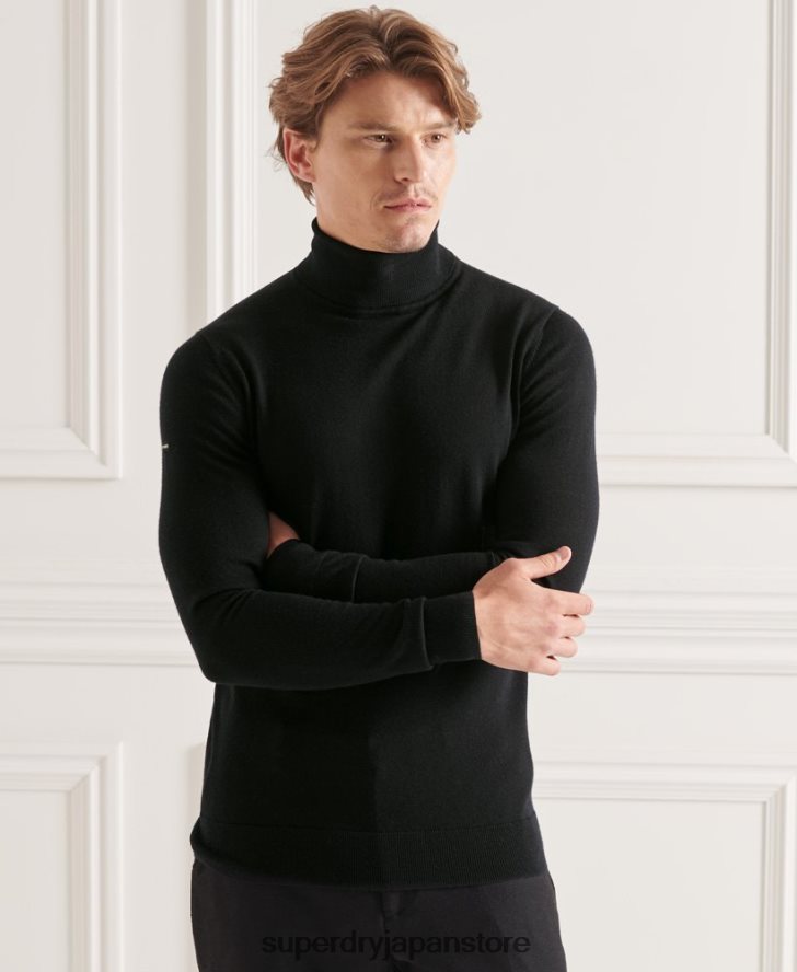 スタジオメリノロールネックセーター 男性 Superdry 衣類 黒 2J62PZ1311