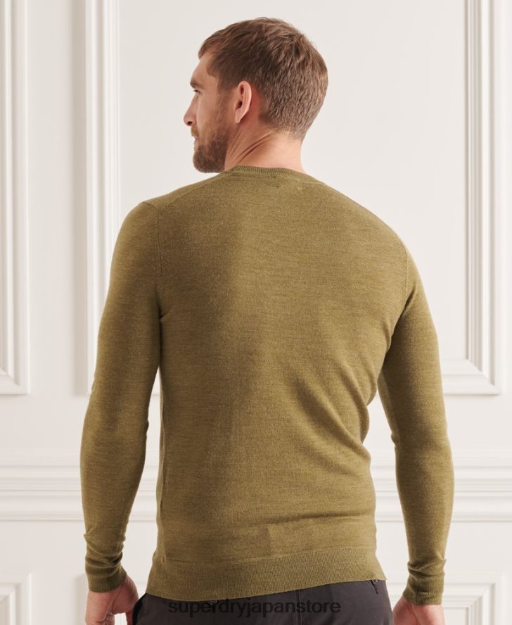 スタジオメリノクルージャンパー 男性 Superdry 衣類 緑 2J62PZ1313