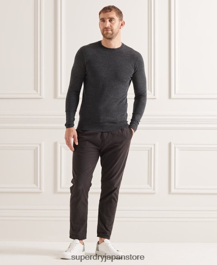 スタジオメリノクルージャンパー 男性 Superdry 衣類 濃い灰色 2J62PZ1314