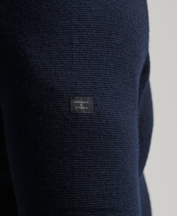 メリノジップスルーニットカーディガン 男性 Superdry 衣類 海軍 2J62PZ1317