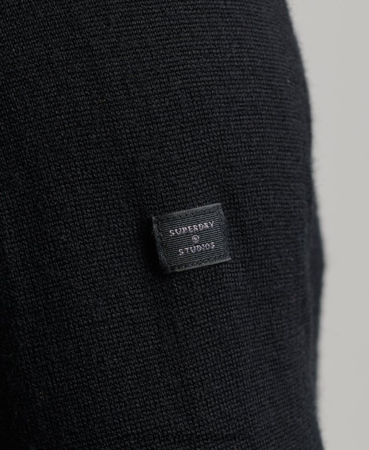 メリノロールネックセーター 男性 Superdry 衣類 黒 2J62PZ1321