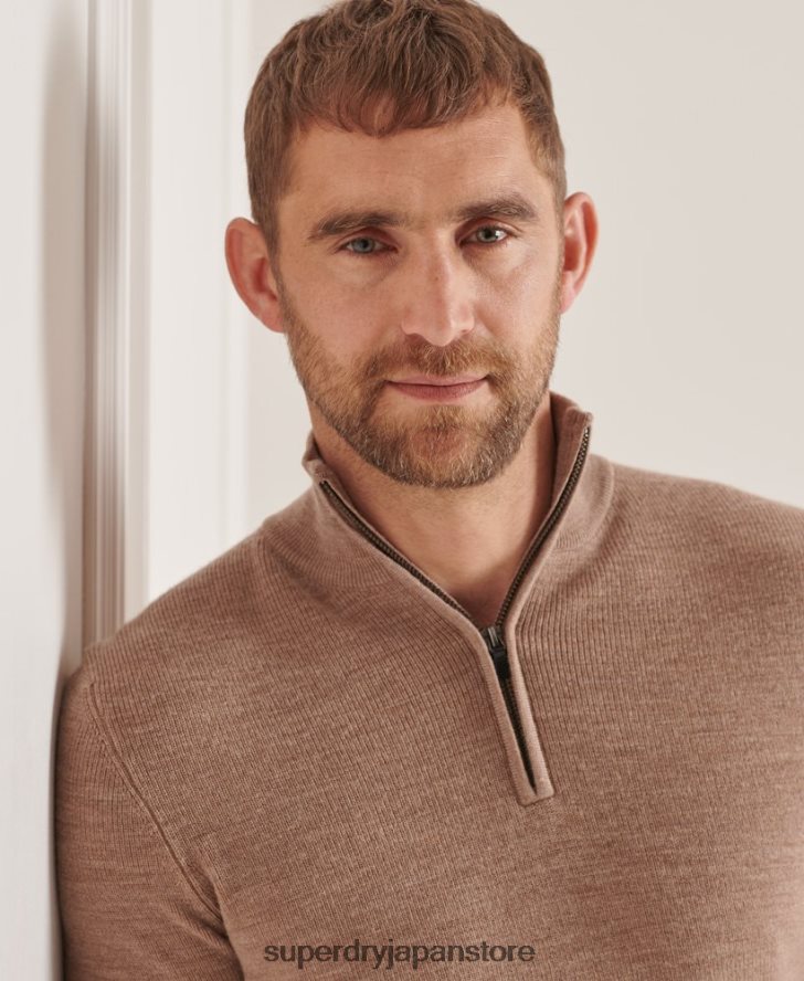 スタジオメリノヘンリージャンパー 男性 Superdry 衣類 ベージュ 2J62PZ1323