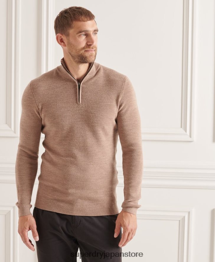 スタジオメリノヘンリージャンパー 男性 Superdry 衣類 ベージュ 2J62PZ1323