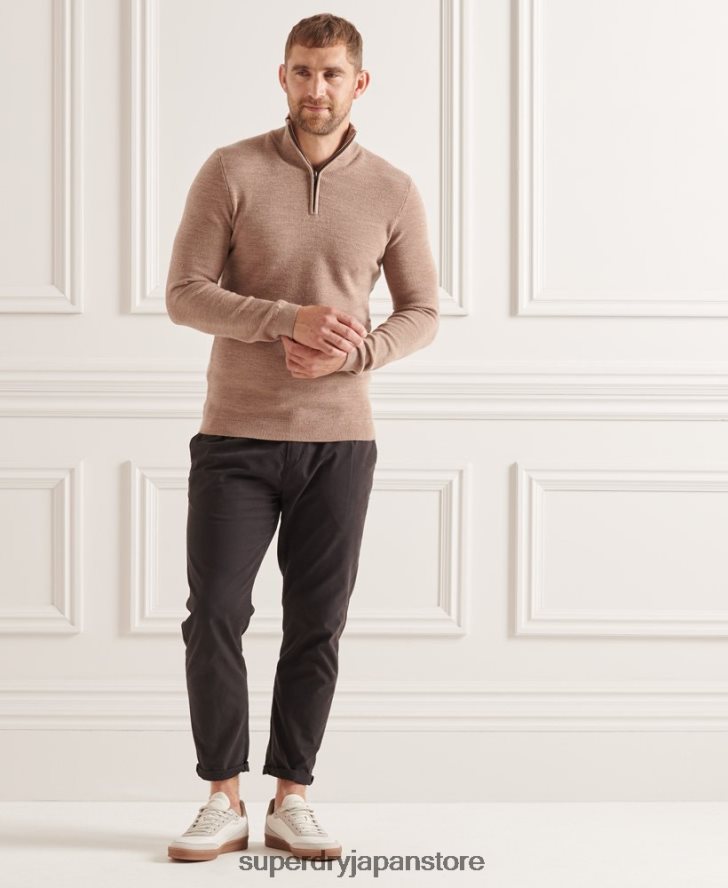 スタジオメリノヘンリージャンパー 男性 Superdry 衣類 ベージュ 2J62PZ1323