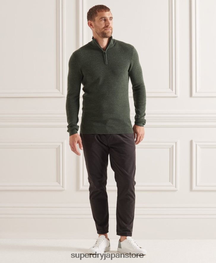 スタジオメリノヘンリージャンパー 男性 Superdry 衣類 緑 2J62PZ1324