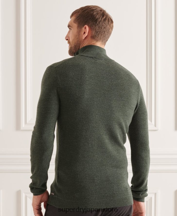 スタジオメリノヘンリージャンパー 男性 Superdry 衣類 緑 2J62PZ1324