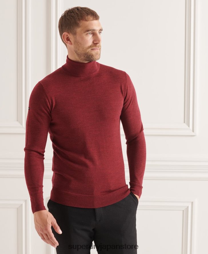 スタジオメリノロールネックセーター 男性 Superdry 衣類 赤 2J62PZ1325