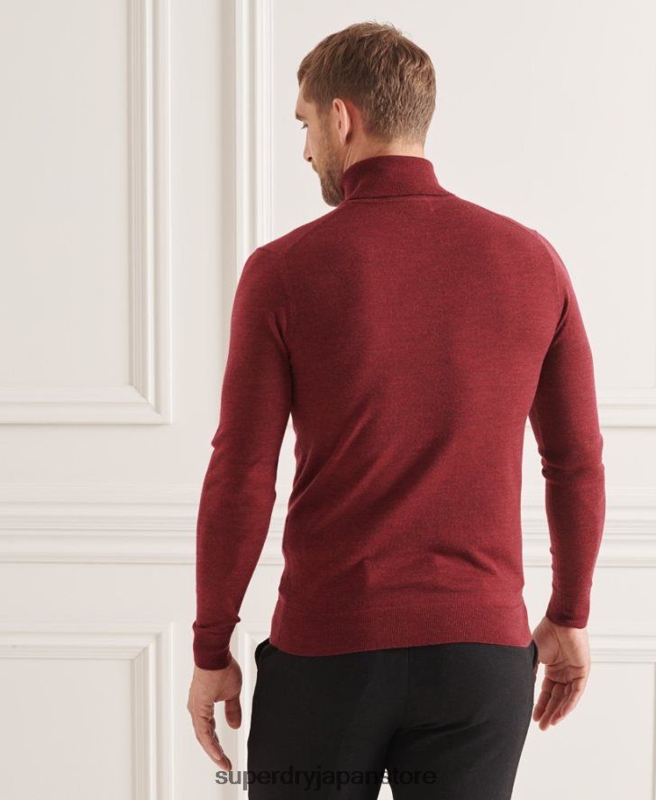 スタジオメリノロールネックセーター 男性 Superdry 衣類 赤 2J62PZ1325
