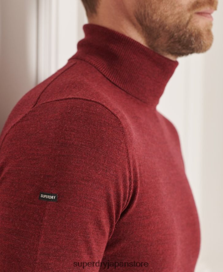 スタジオメリノロールネックセーター 男性 Superdry 衣類 赤 2J62PZ1325