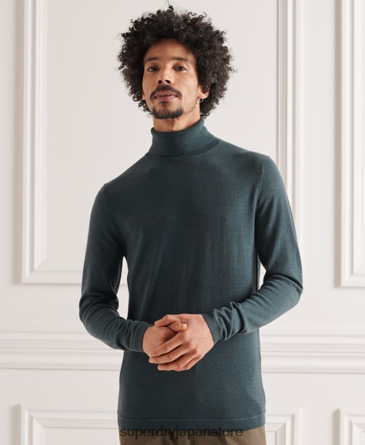 メリノロールネックセーター 男性 Superdry 衣類 カーキ 2J62PZ1327