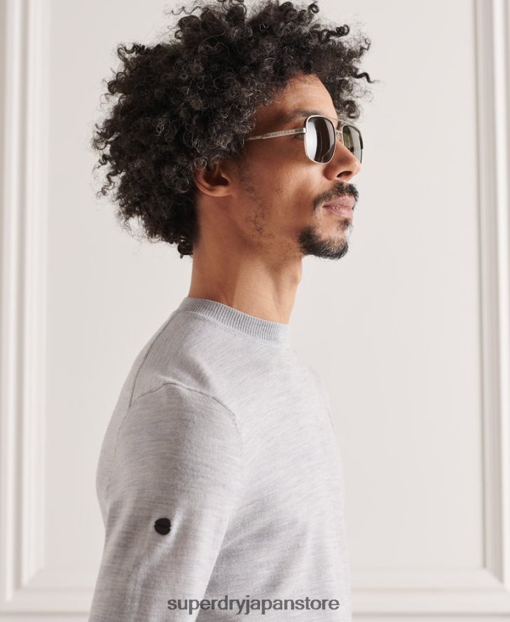 メリノ ライトウェイト クルージャンパー 男性 Superdry 衣類 ライトグレー 2J62PZ1329