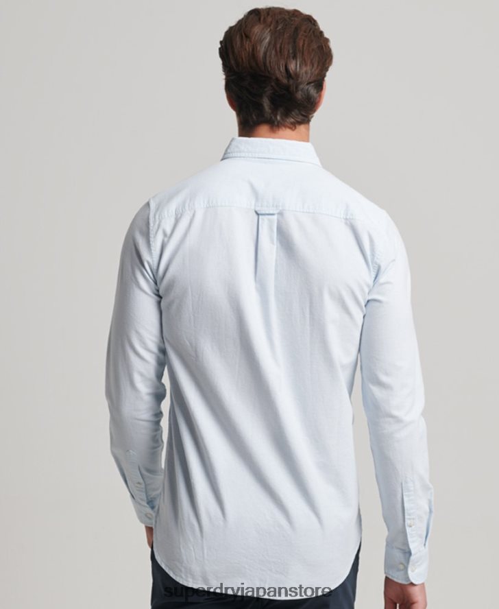ウォッシュドオックスフォードシャツ 男性 Superdry 衣類 ライトブルー 2J62PZ132