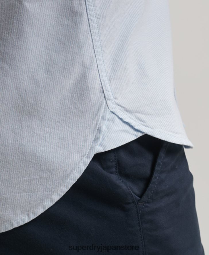ウォッシュドオックスフォードシャツ 男性 Superdry 衣類 ライトブルー 2J62PZ132