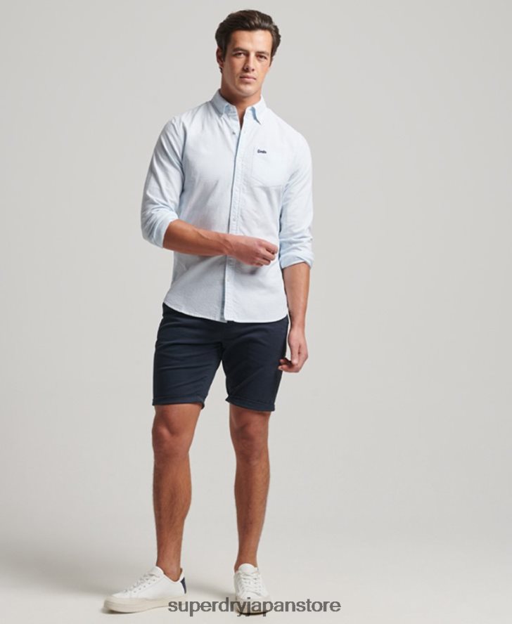 ウォッシュドオックスフォードシャツ 男性 Superdry 衣類 ライトブルー 2J62PZ132