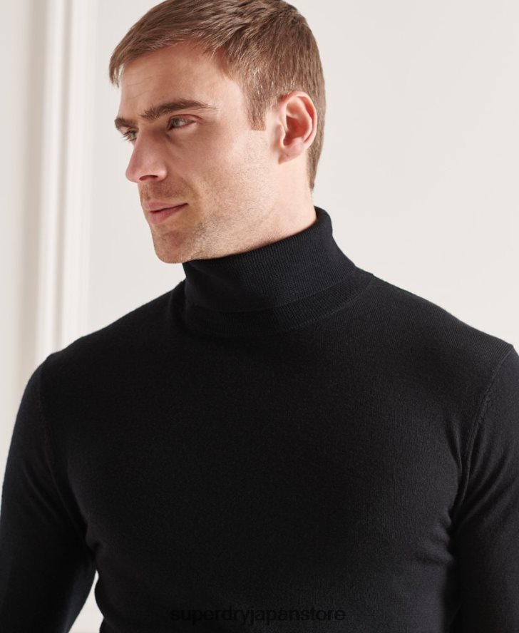 メリノロールネックセーター 男性 Superdry 衣類 黒 2J62PZ1332