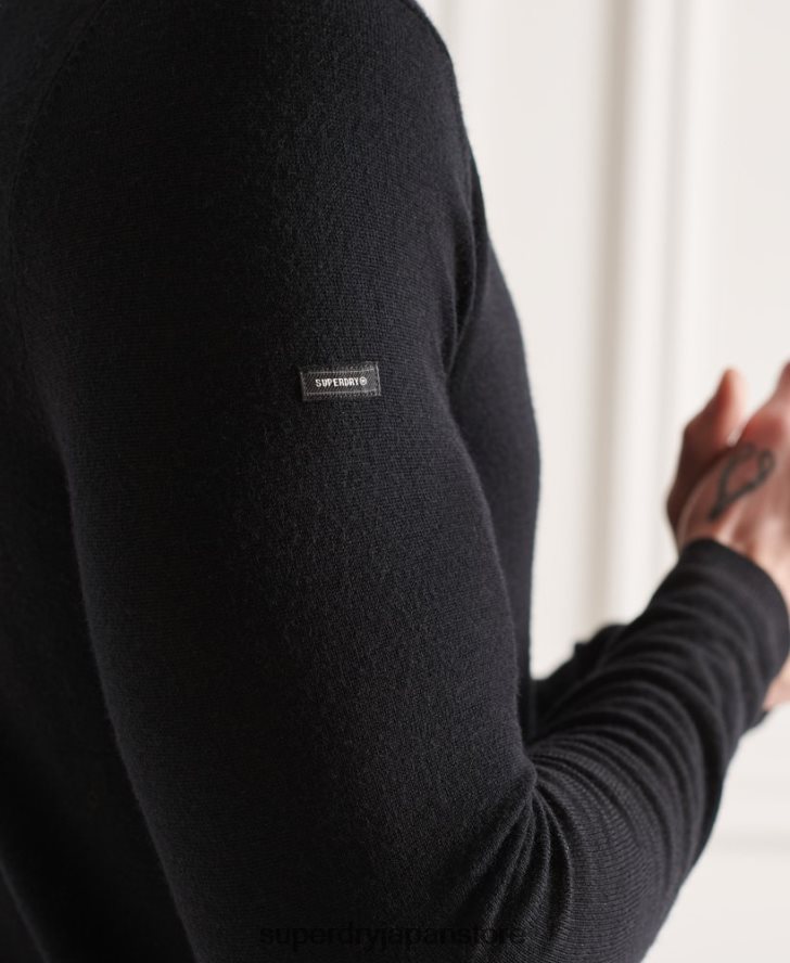 メリノロールネックセーター 男性 Superdry 衣類 黒 2J62PZ1332