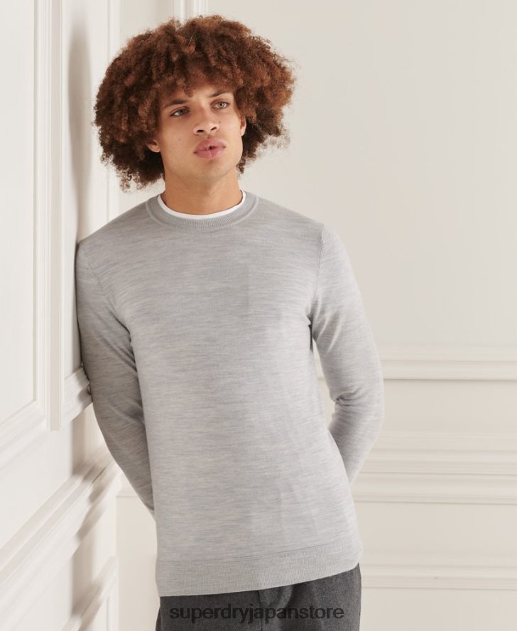 スタジオメリノクルージャンパー 男性 Superdry 衣類 ライトグレー 2J62PZ1333