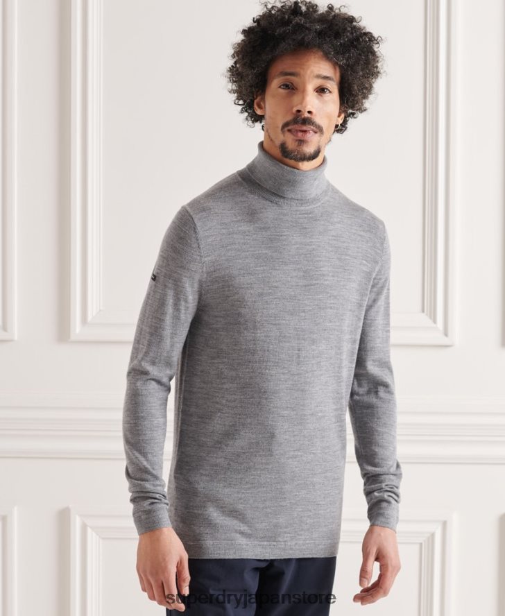 メリノロールネックセーター 男性 Superdry 衣類 ライトグレー 2J62PZ1335