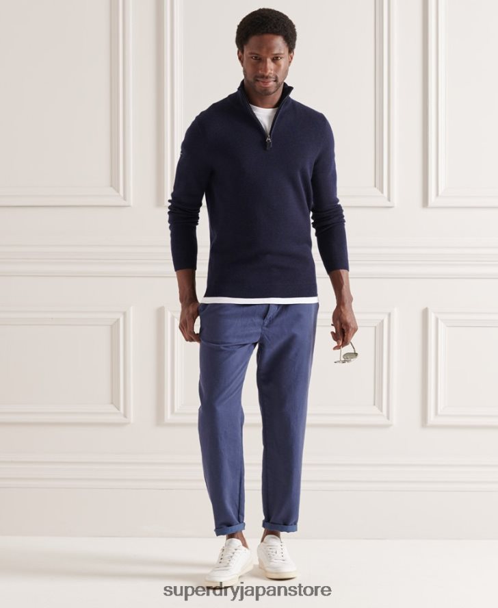 メリノヘンリージャンパー 男性 Superdry 衣類 海軍 2J62PZ1340