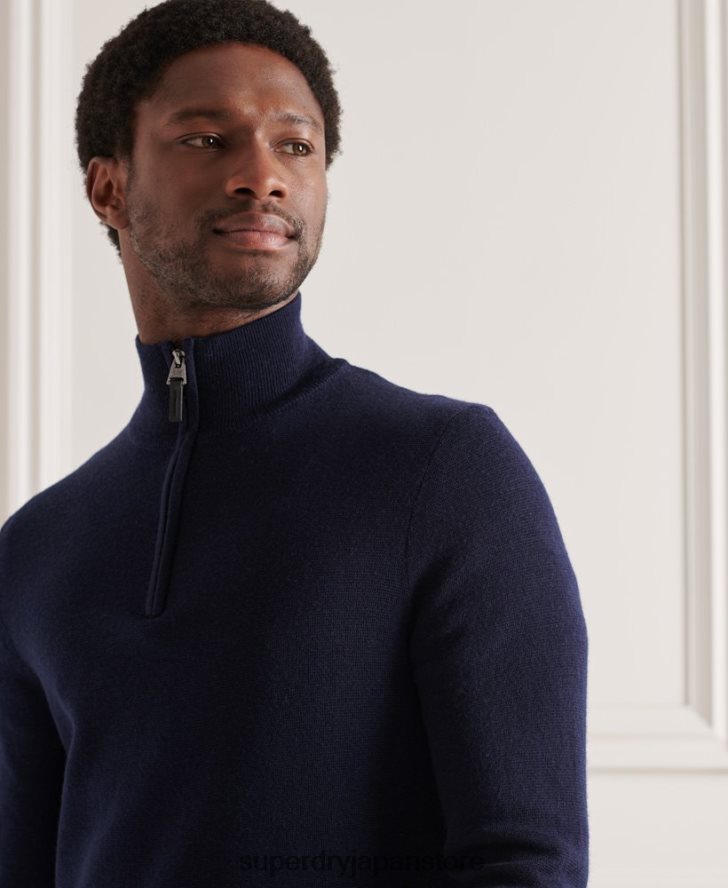メリノヘンリージャンパー 男性 Superdry 衣類 海軍 2J62PZ1340