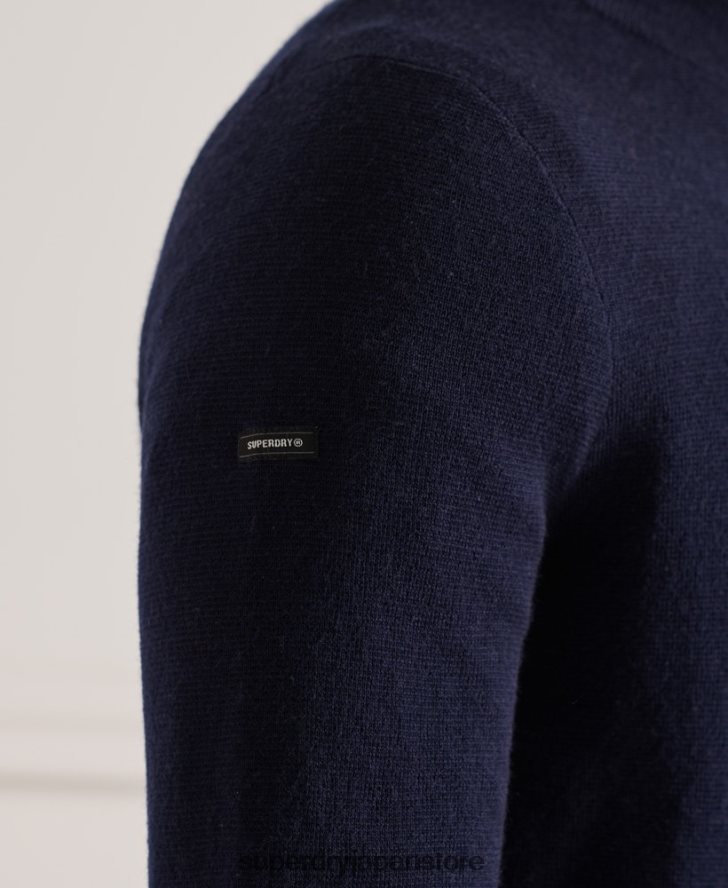 メリノヘンリージャンパー 男性 Superdry 衣類 海軍 2J62PZ1340