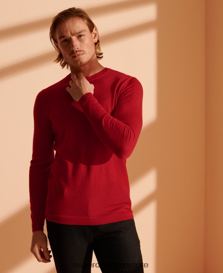 メリノ ライトウェイト クルージャンパー 男性 Superdry 衣類 赤 2J62PZ1341