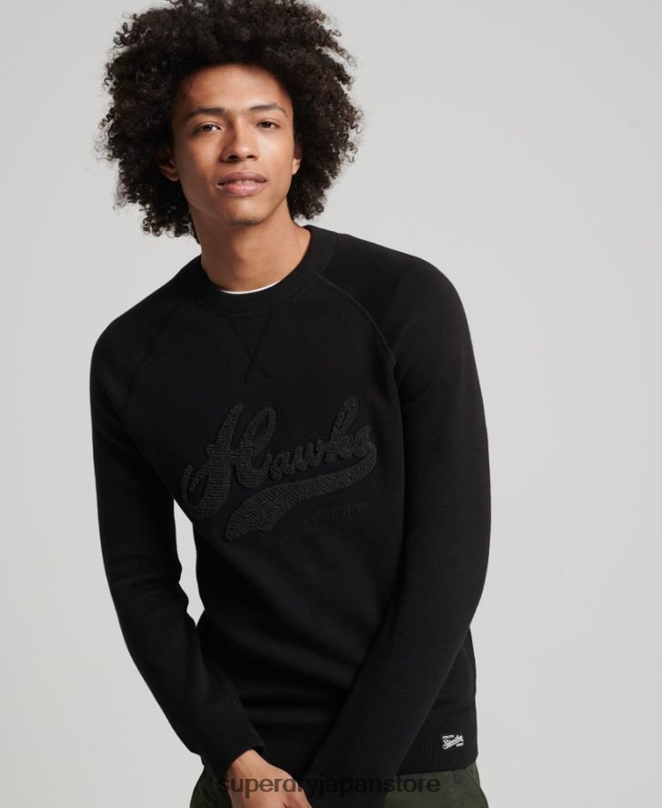 ヴィンテージバーシティニット 男性 Superdry 衣類 黒 2J62PZ1342
