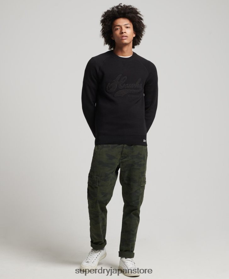 ヴィンテージバーシティニット 男性 Superdry 衣類 黒 2J62PZ1342