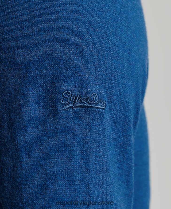 オーガニックコットン カシミア クルージャンパー 男性 Superdry 衣類 青 2J62PZ1344