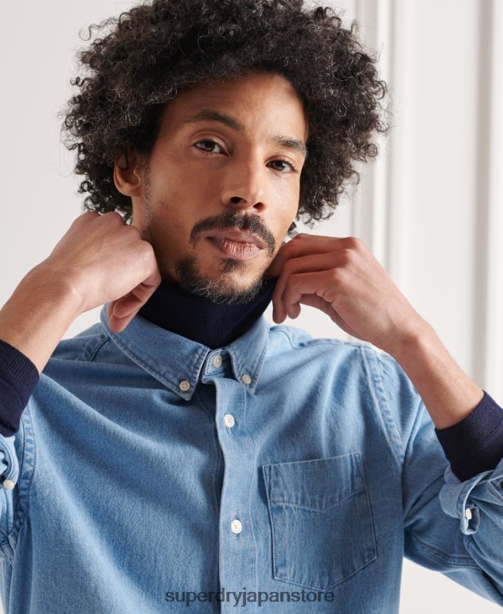 メリノロールネックセーター 男性 Superdry 衣類 海軍 2J62PZ1346