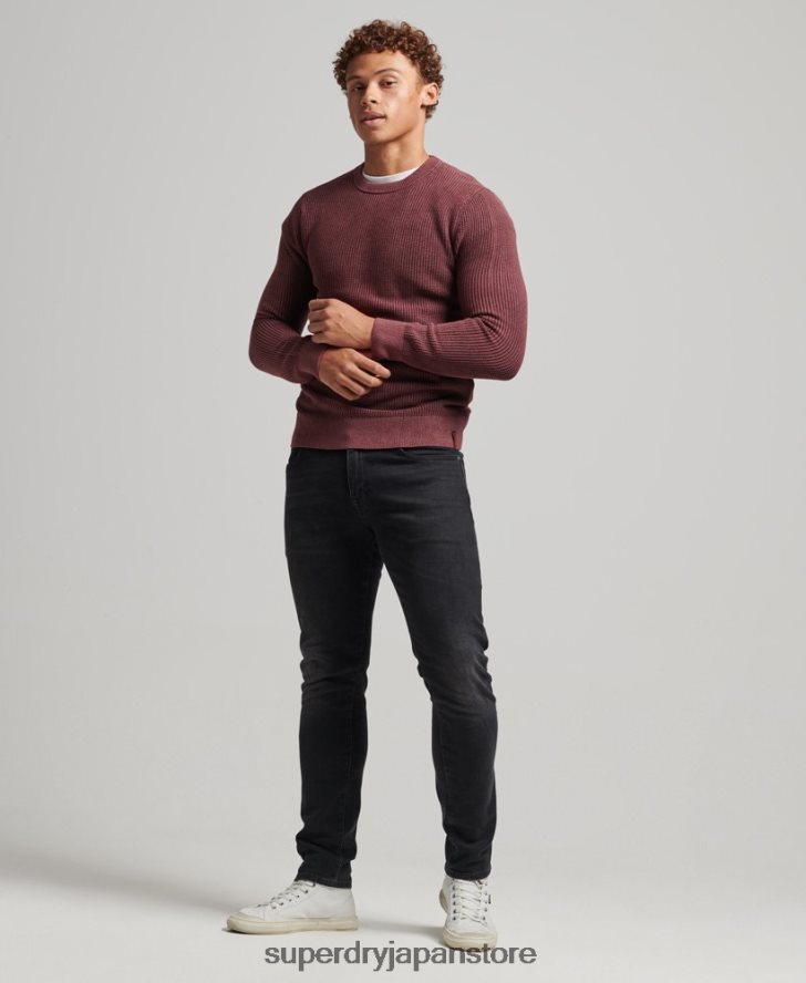 アカデミーダイ テクスチャー セーター 男性 Superdry 衣類 赤 2J62PZ1348