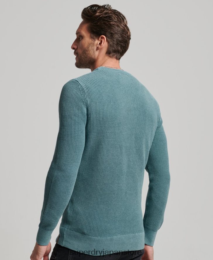 アカデミーダイ テクスチャー セーター 男性 Superdry 衣類 青 2J62PZ1349