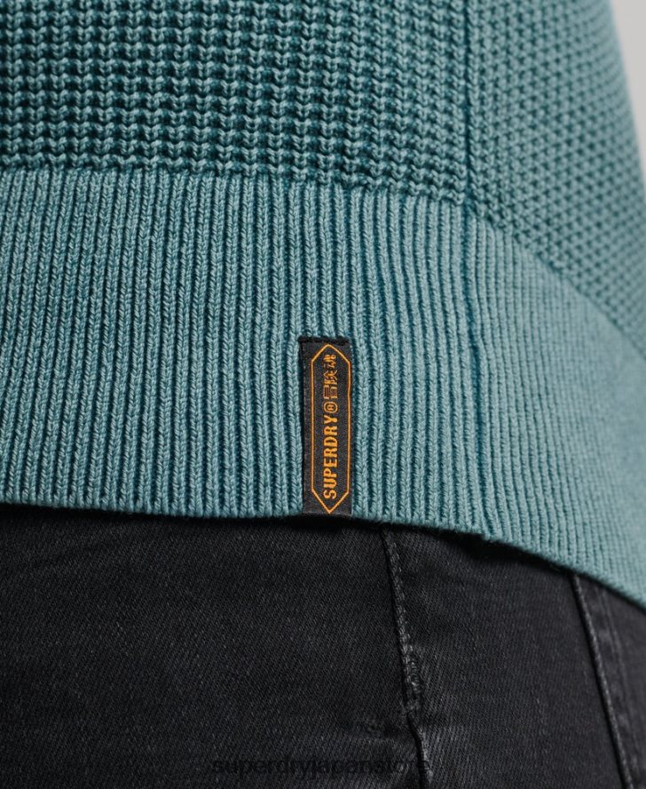アカデミーダイ テクスチャー セーター 男性 Superdry 衣類 青 2J62PZ1349