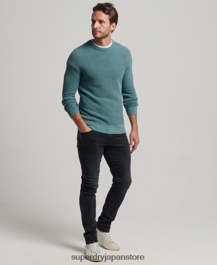 アカデミーダイ テクスチャー セーター 男性 Superdry 衣類 青 2J62PZ1349
