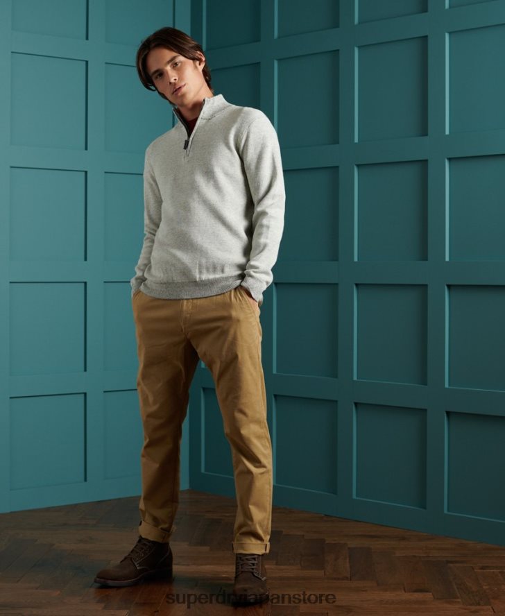 オレンジレーベル コットン ヘンリージャンパー 男性 Superdry 衣類 ライトグレー 2J62PZ1358