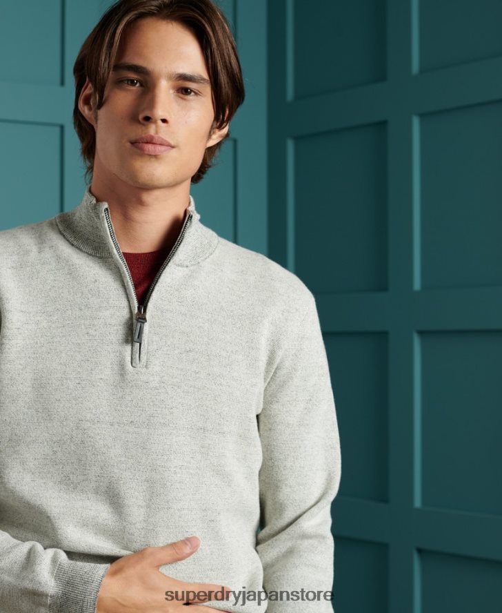 オレンジレーベル コットン ヘンリージャンパー 男性 Superdry 衣類 ライトグレー 2J62PZ1358