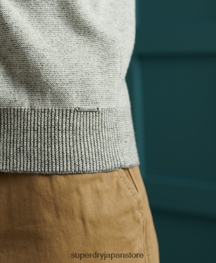 オレンジレーベル コットン ヘンリージャンパー 男性 Superdry 衣類 ライトグレー 2J62PZ1358