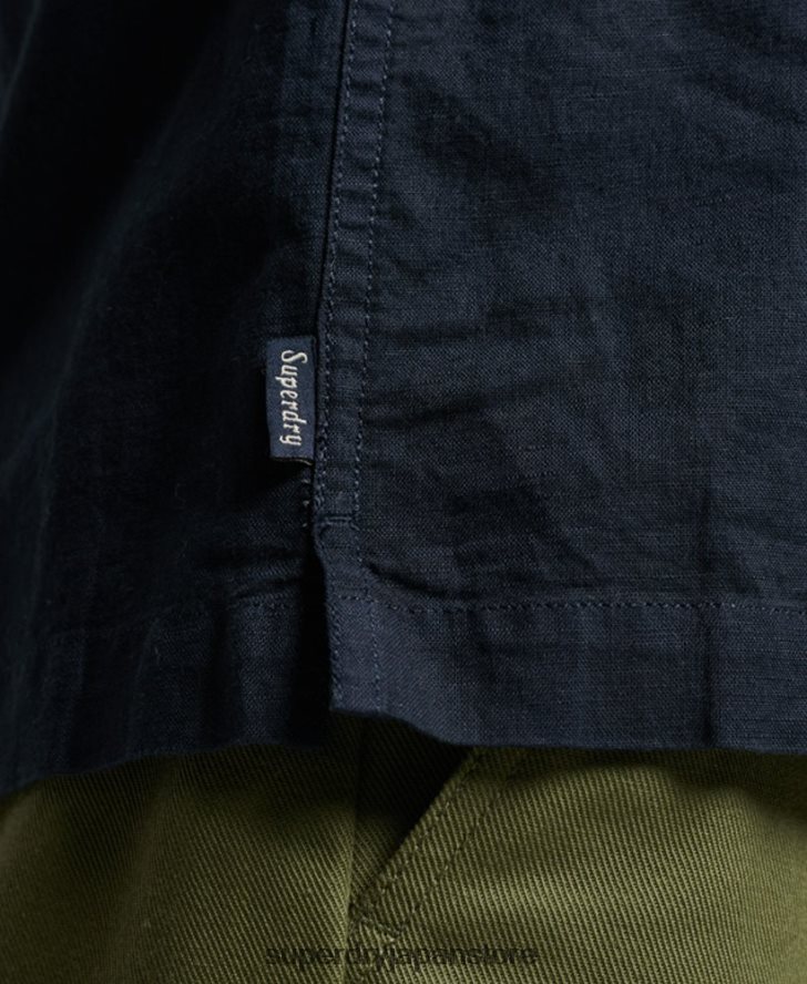 リゾート半袖シャツ 男性 Superdry 衣類 海軍 2J62PZ135