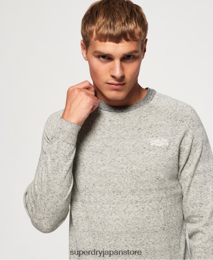 オレンジレーベル コットン クルーセーター 男性 Superdry 衣類 ライトグレー 2J62PZ1369