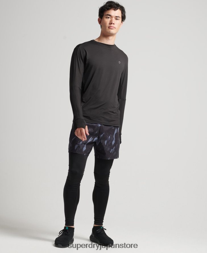 ベースレイヤーレギンス 男性 Superdry 衣類 黒 2J62PZ1374